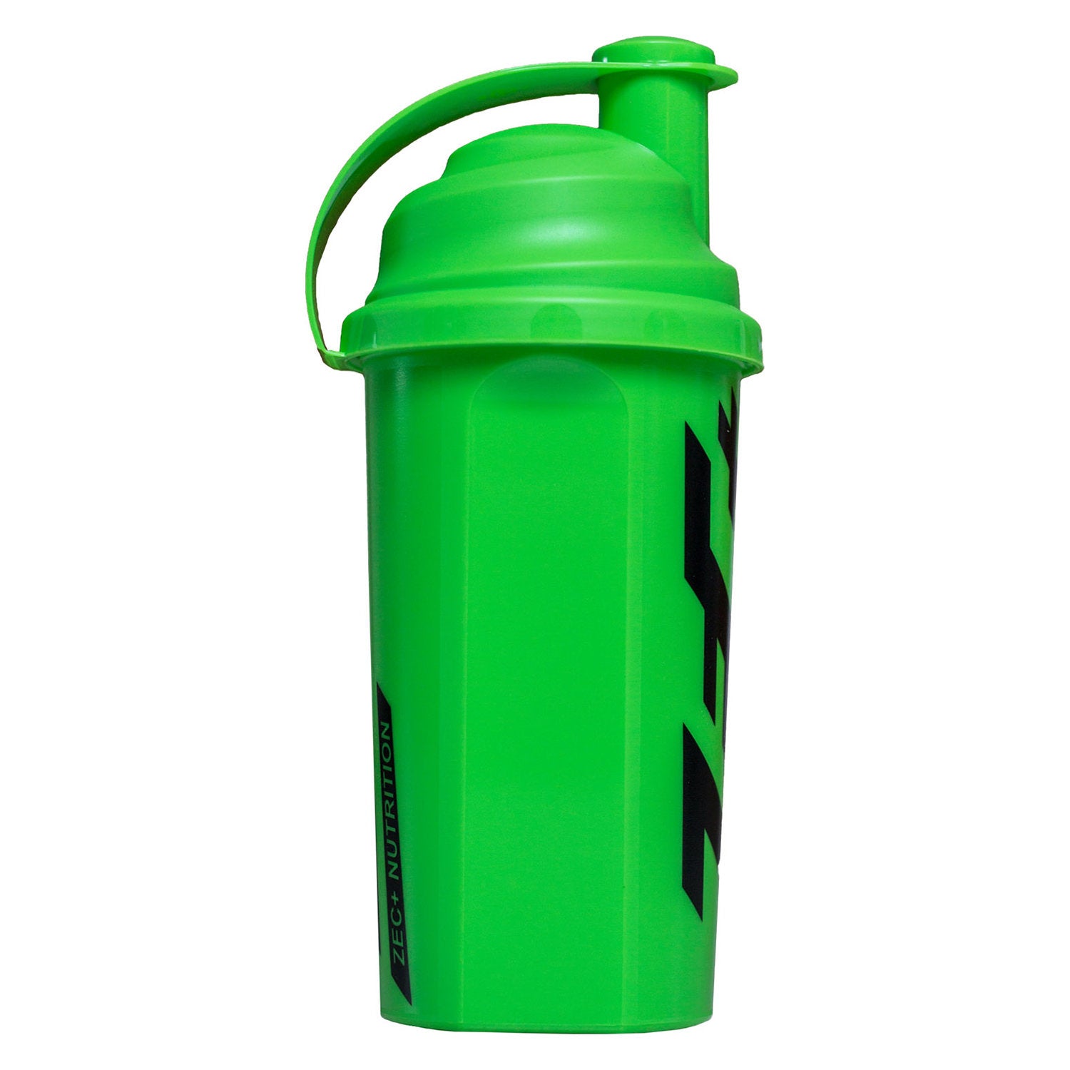 Grüner Zec+ Shaker 700ml Seitenansicht mit Logo und schwarzem Deckel