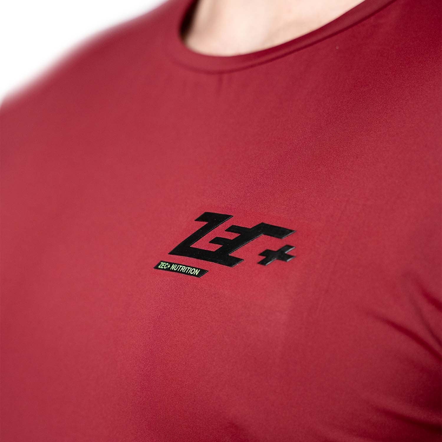 Zec+ Vibes Herren T-Shirt burgundy, Detailansicht Brustlogo