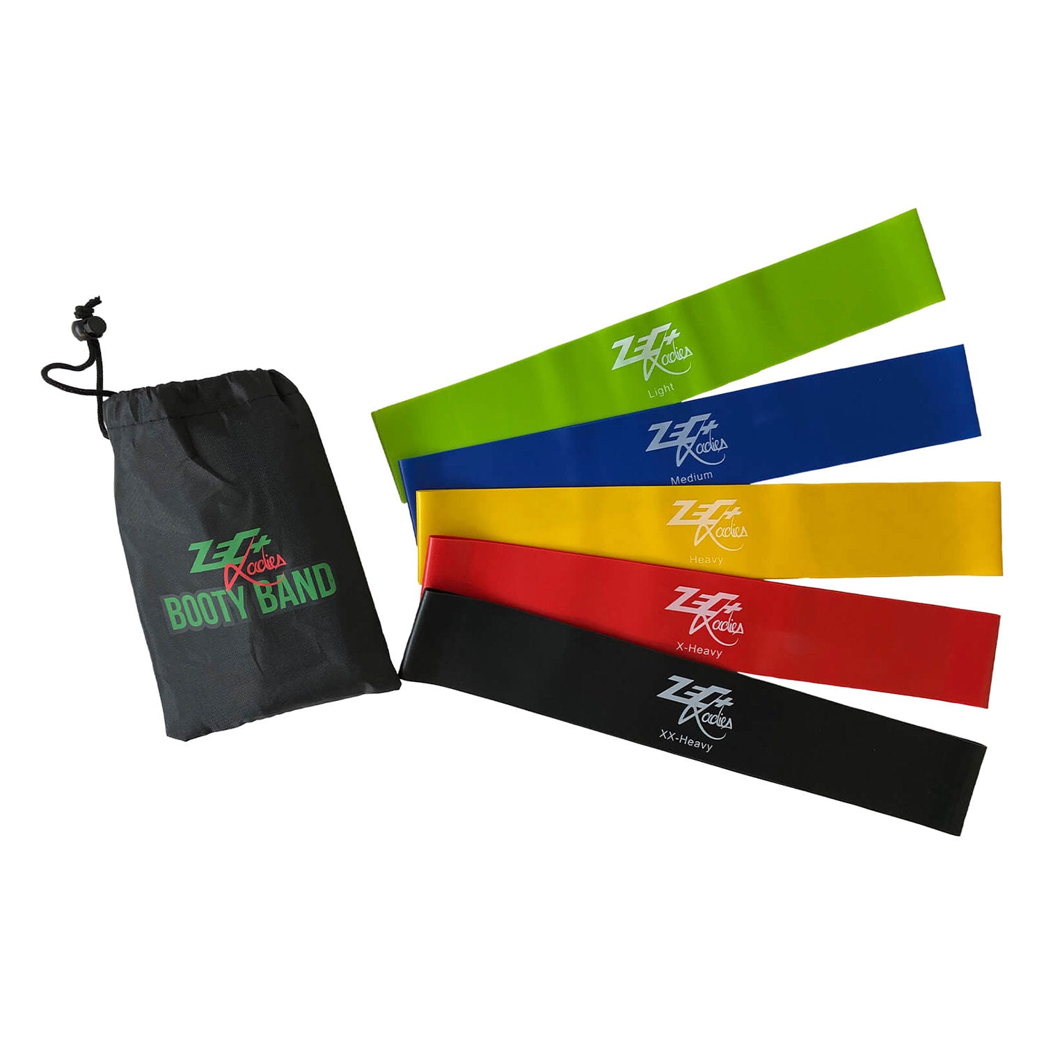 Zecplus Trainingsbänder für Damen in verschiedenen Farben mit schwarzem Aufbewahrungsbeutel 