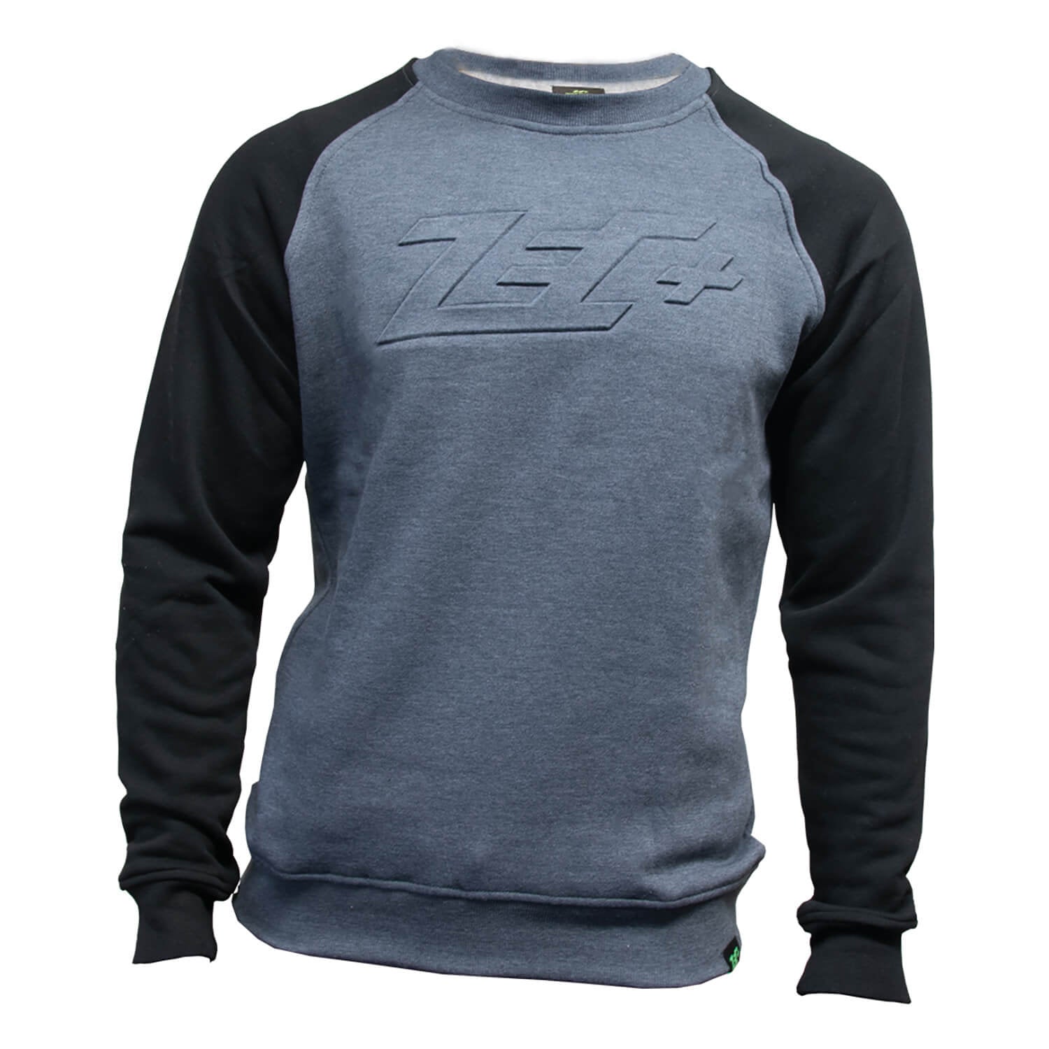 Zec+ Sweater Herren in Schwarz-Grau mit Hill Print, Vorderseite