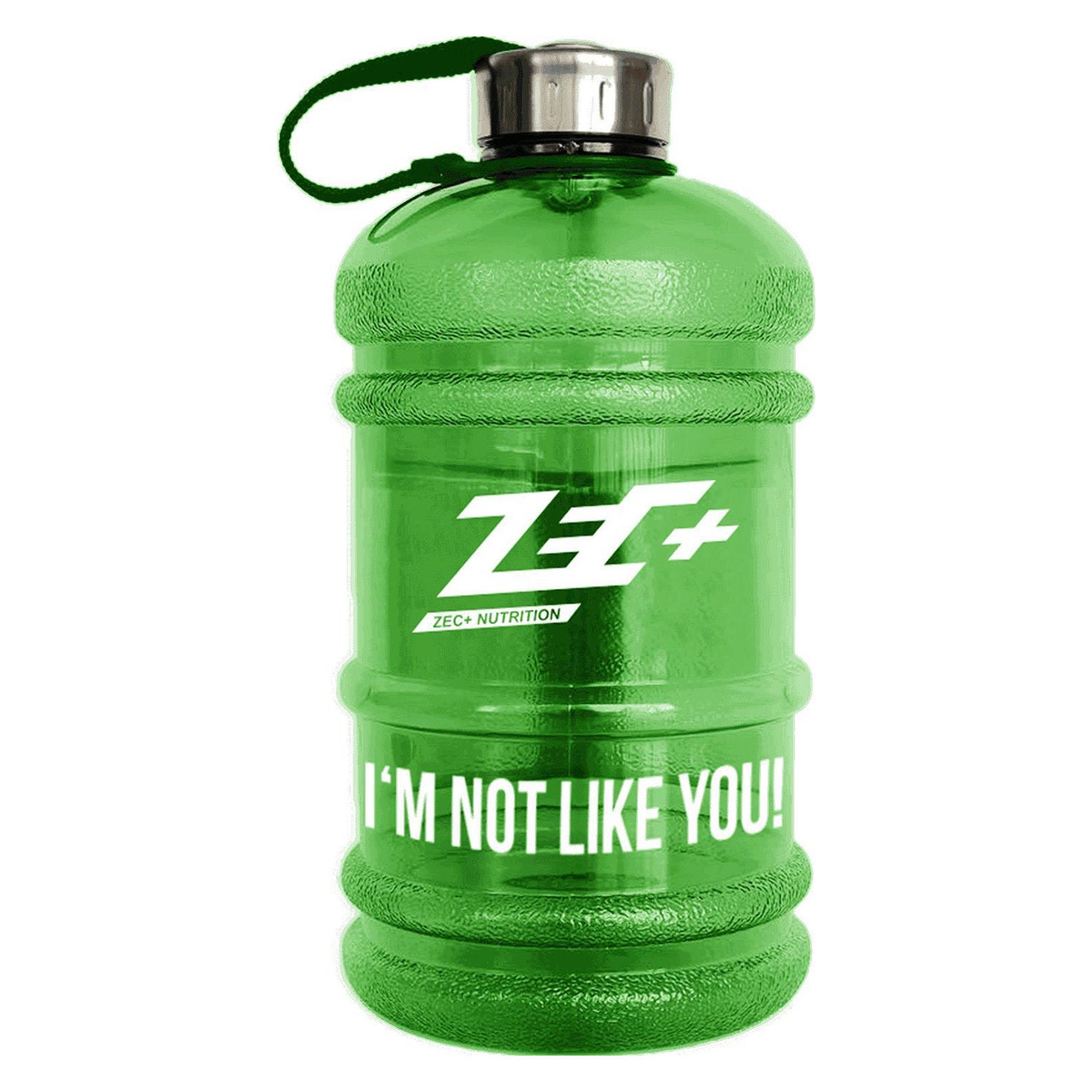 Grüne 2,2L Zec+ Water Jug mit Logo und Aufdruck I’M NOT LIKE YOU! Vorderseite